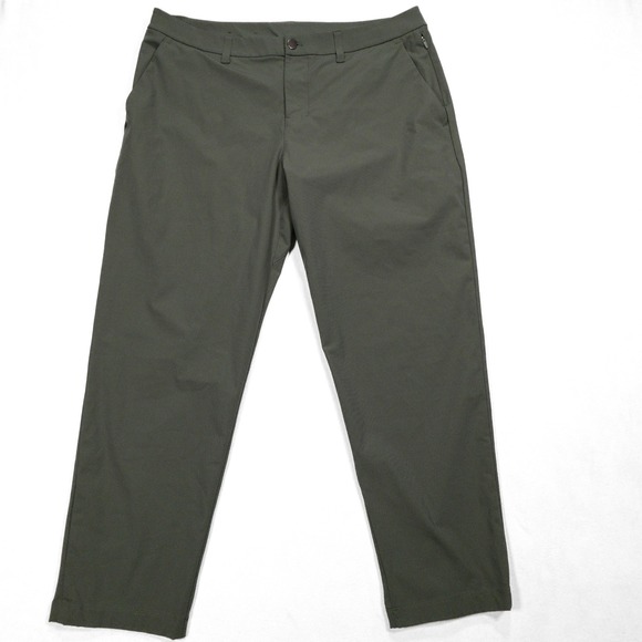 LULULEMON Men's 36x28 Grey Eucalyptus ABC Classic Fit Warpstreme Trouser Pants - Picture 2 of 7